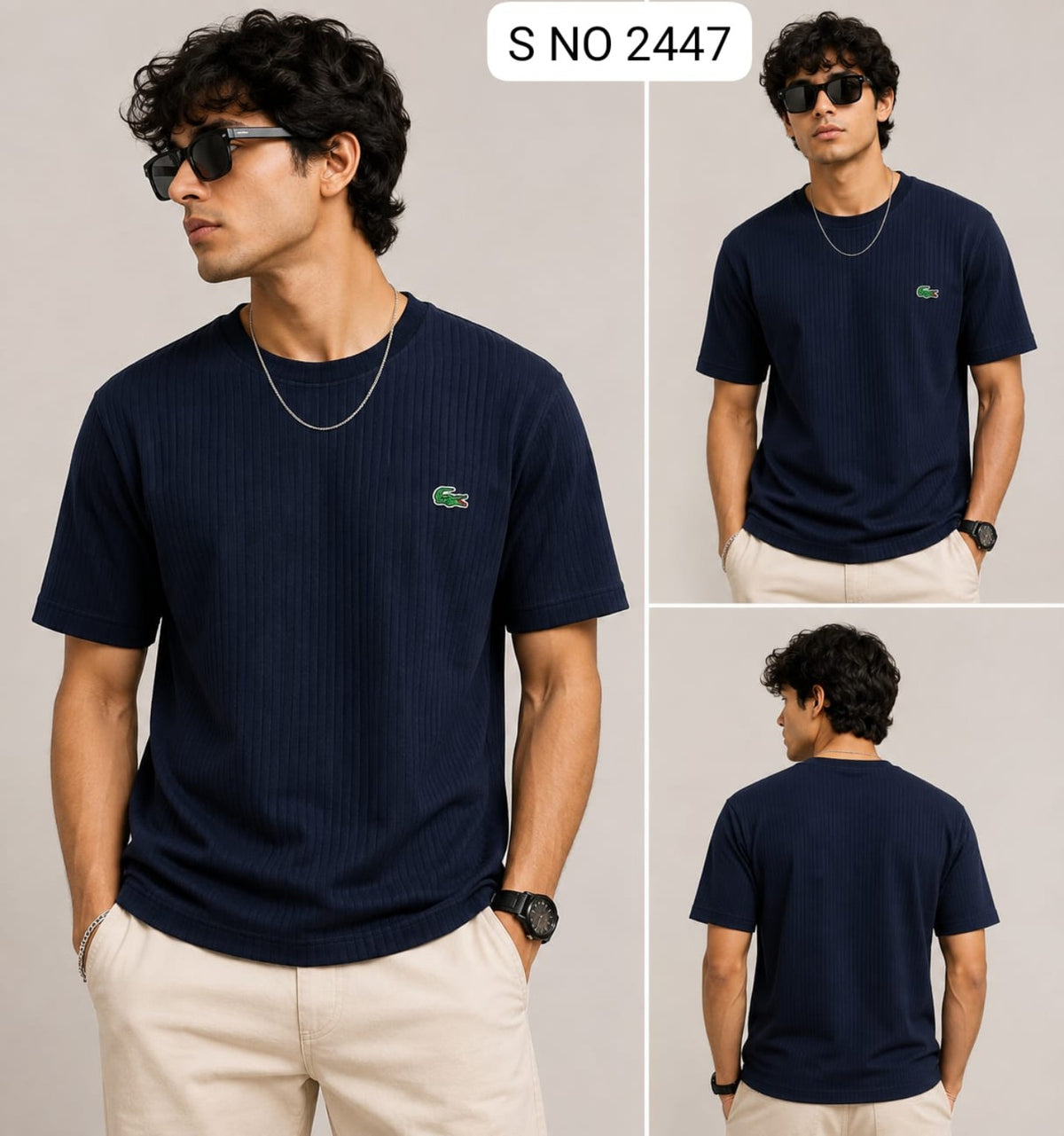Graph Lycra T-Shirt - Navy