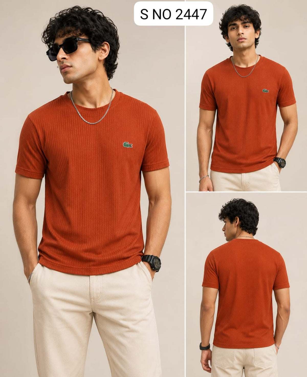 Graph Lycra T-Shirt - Rust