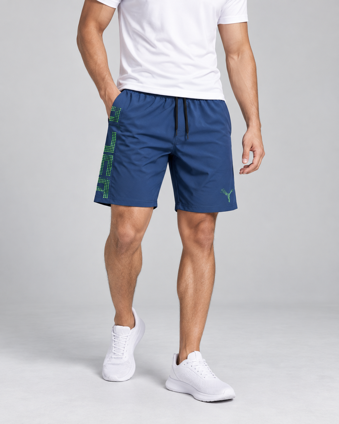 NS Sports Shorts - Blue Green Print
