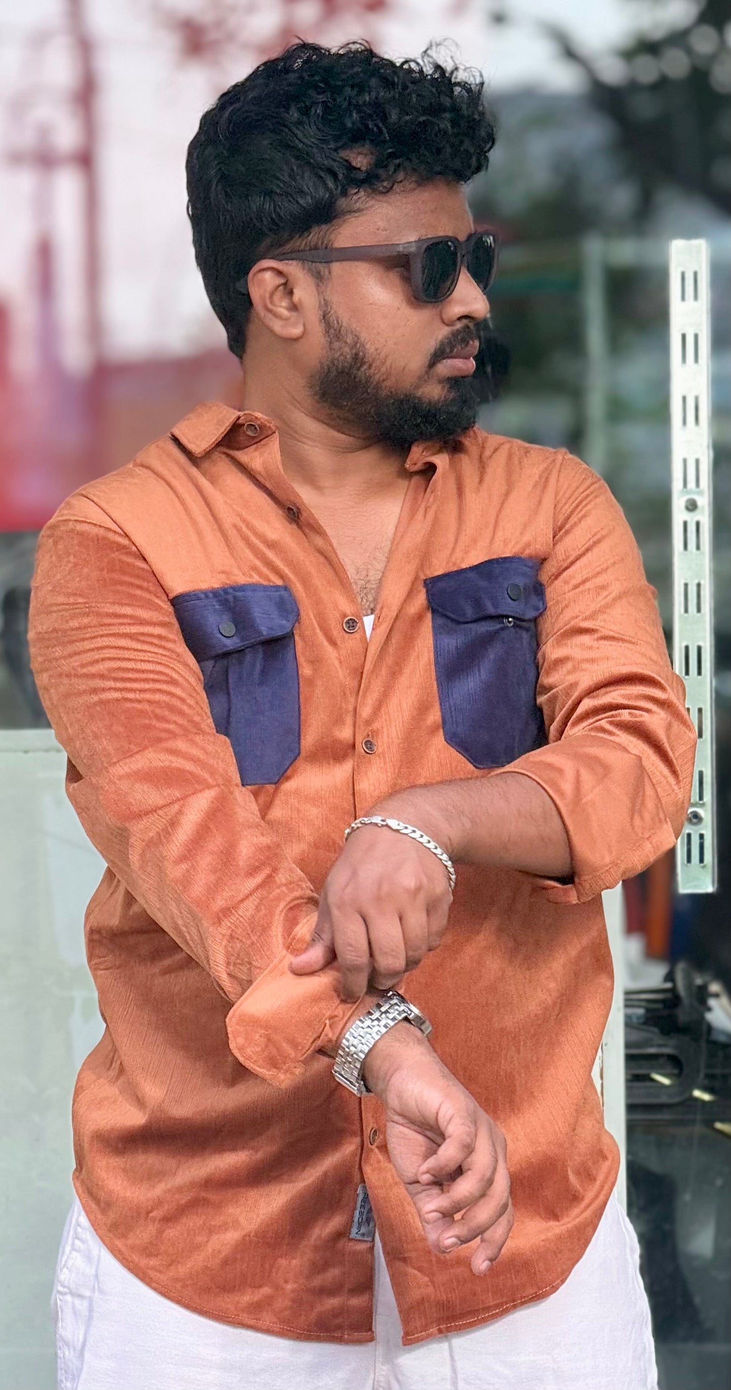 Men's Shirt — Rust Orange