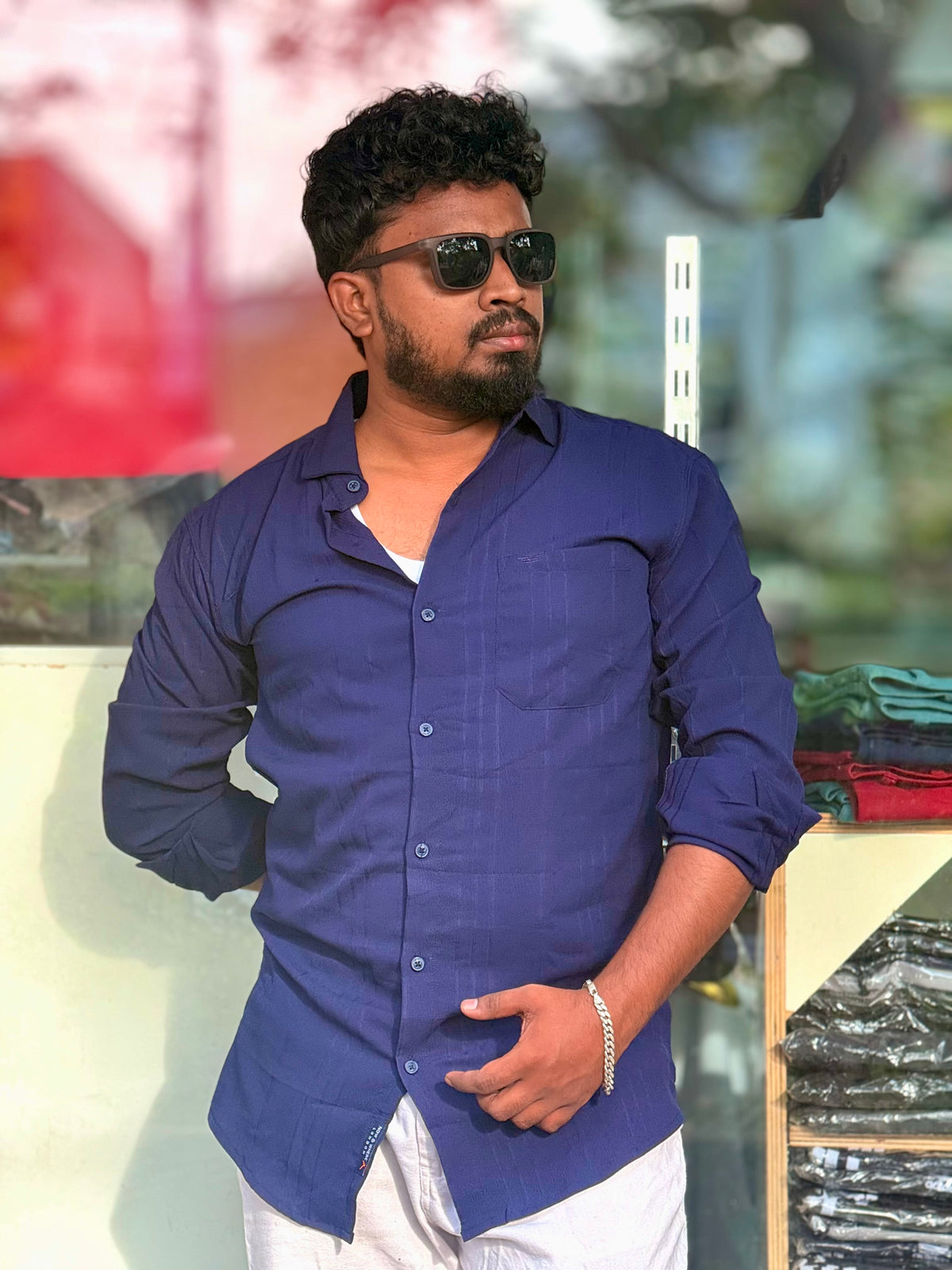 Men's Shirt — Navy Blue