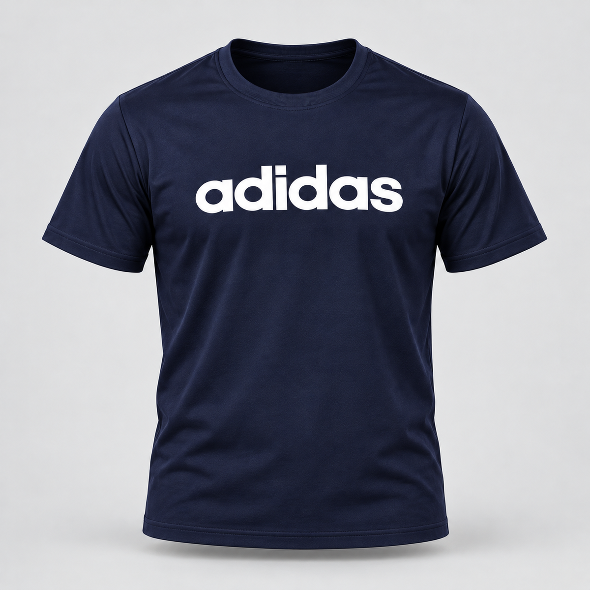 Graphic Round Neck T-Shirt - Navy Blue - 3D product front, without supplier labels or tags