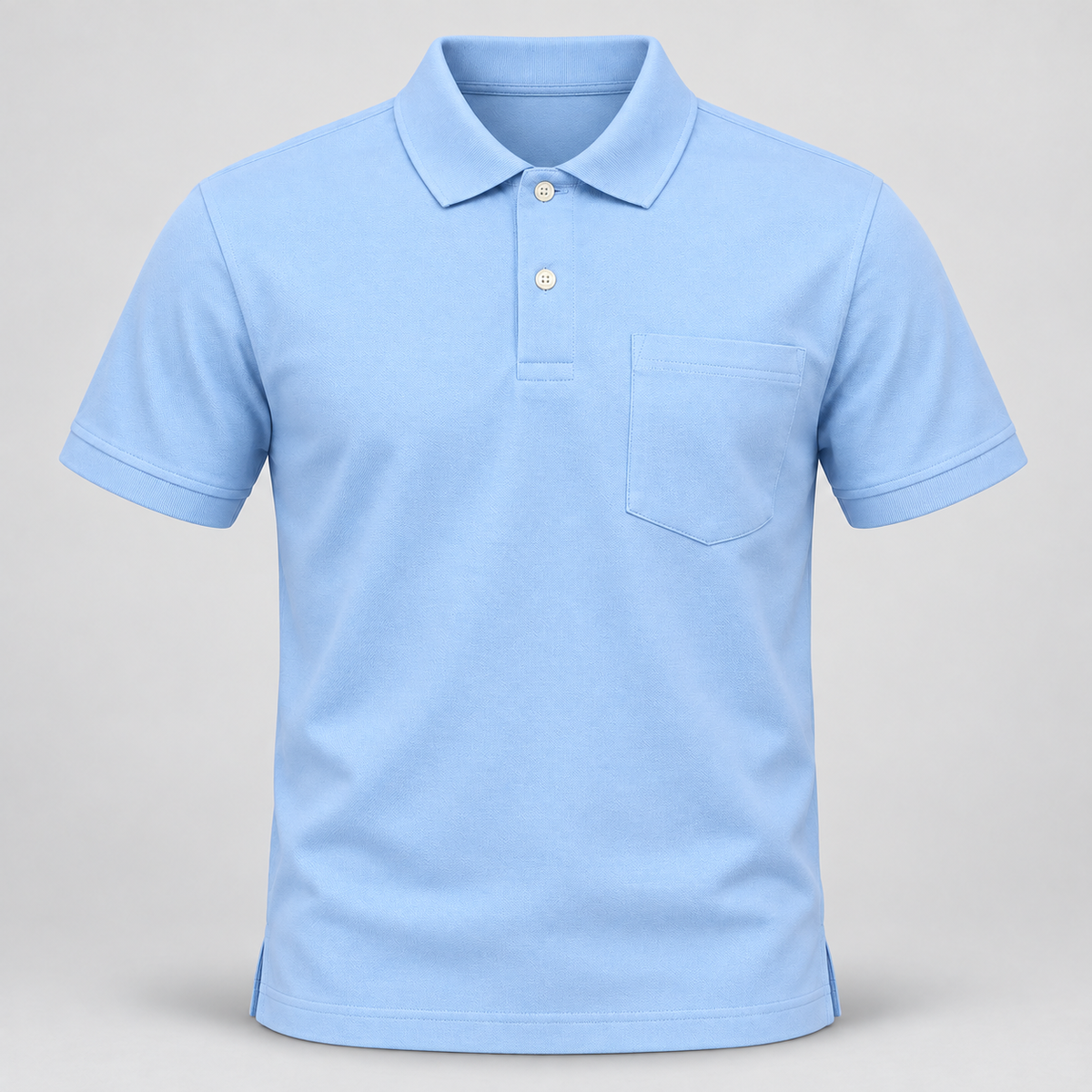 Polo T-Shirt - Light Blue - 3D product front, without supplier labels or tags