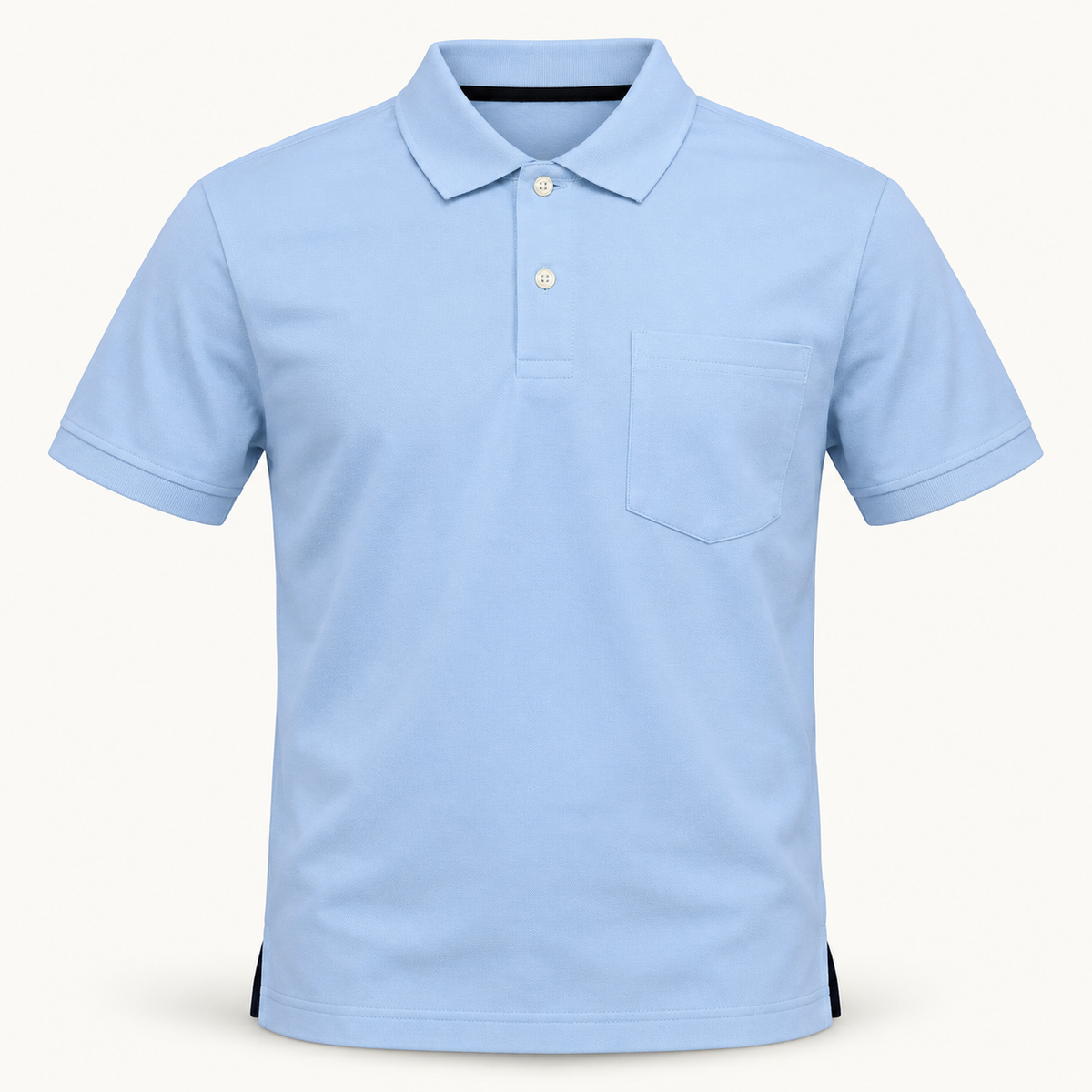 light blue polo T-shirt — 3D product view