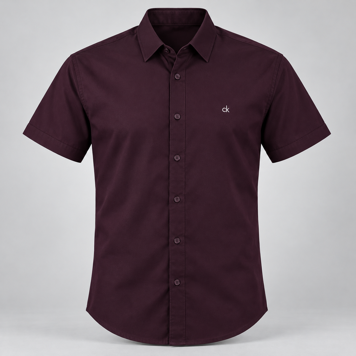 Chest Monogram Half Sleeve Shirt - Maroon — product front