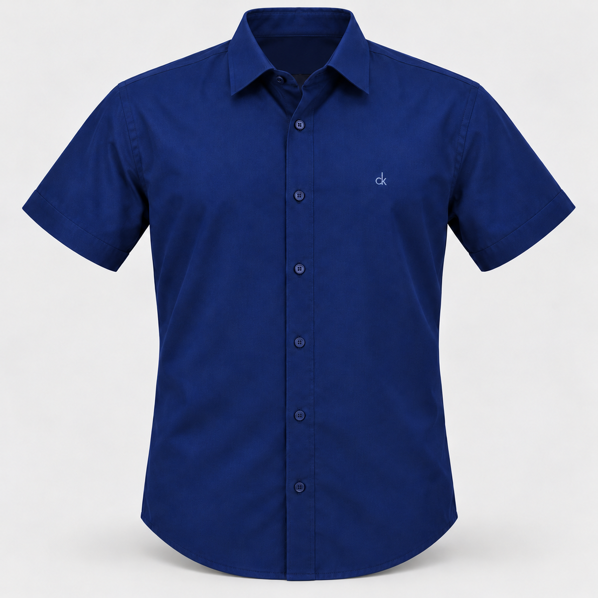Chest Monogram Half Sleeve Shirt - Royal Blue — product front