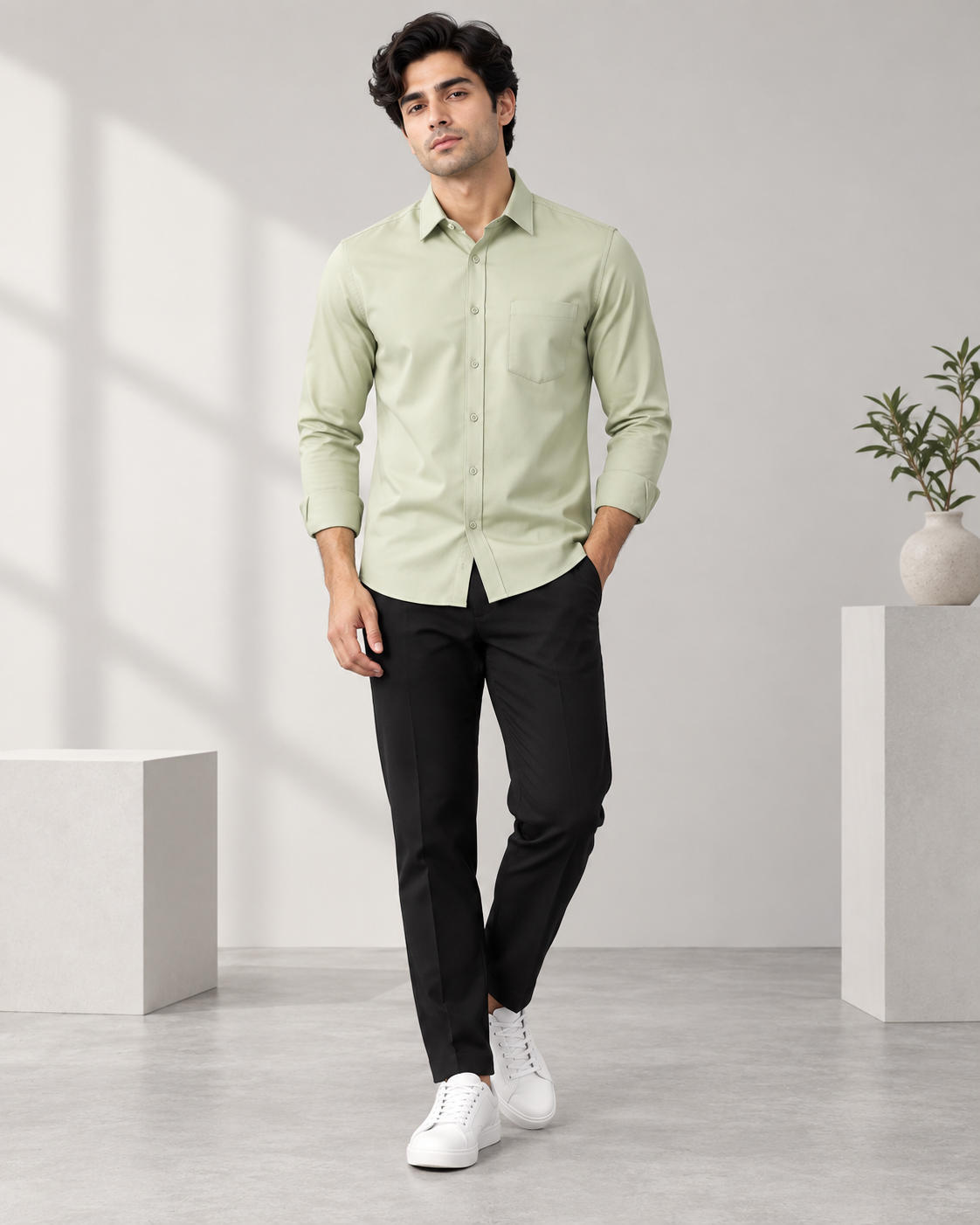 Pista men's premium formal shirt with chest pocket