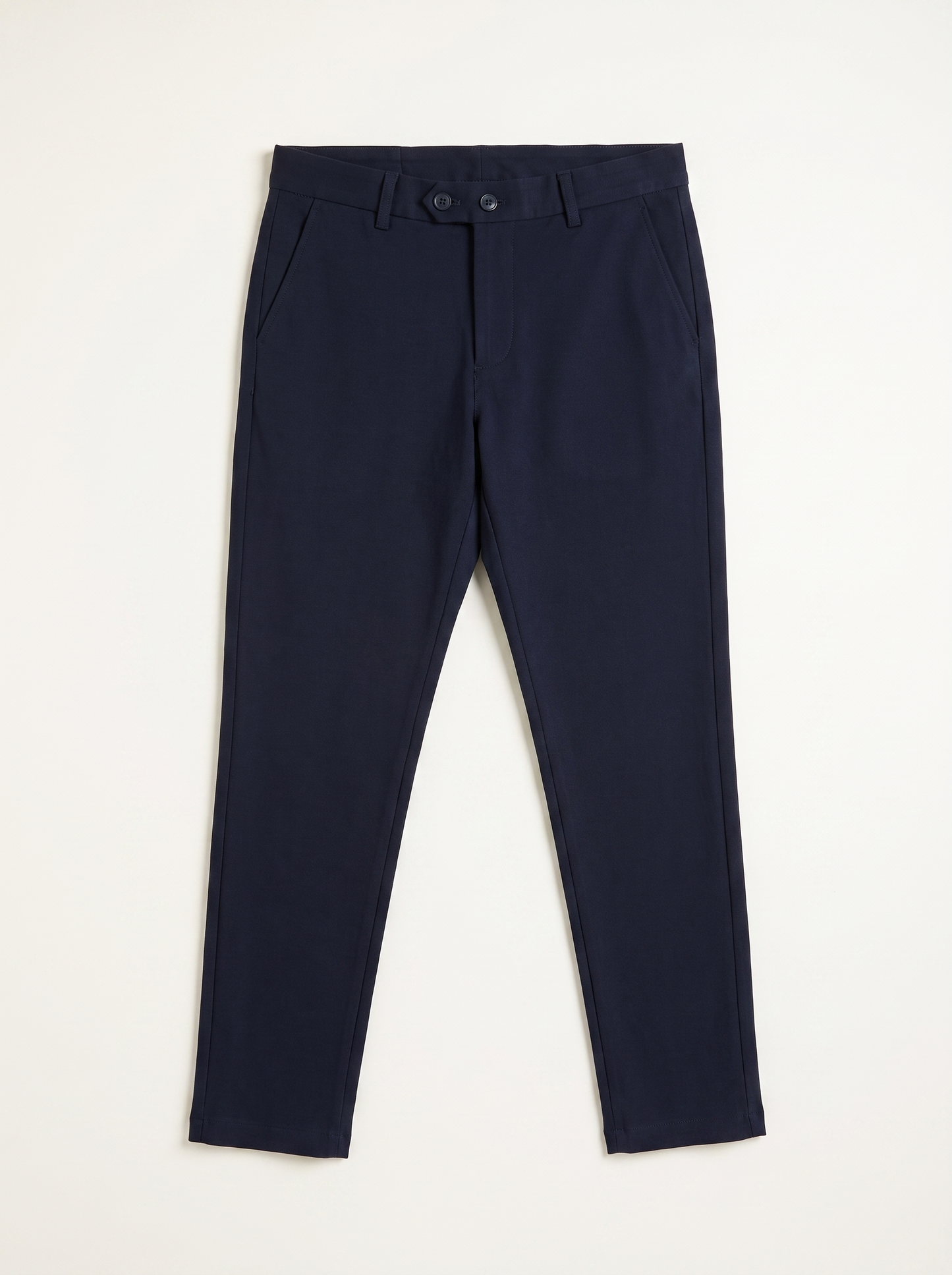 Blue double button ankle fit pant full view