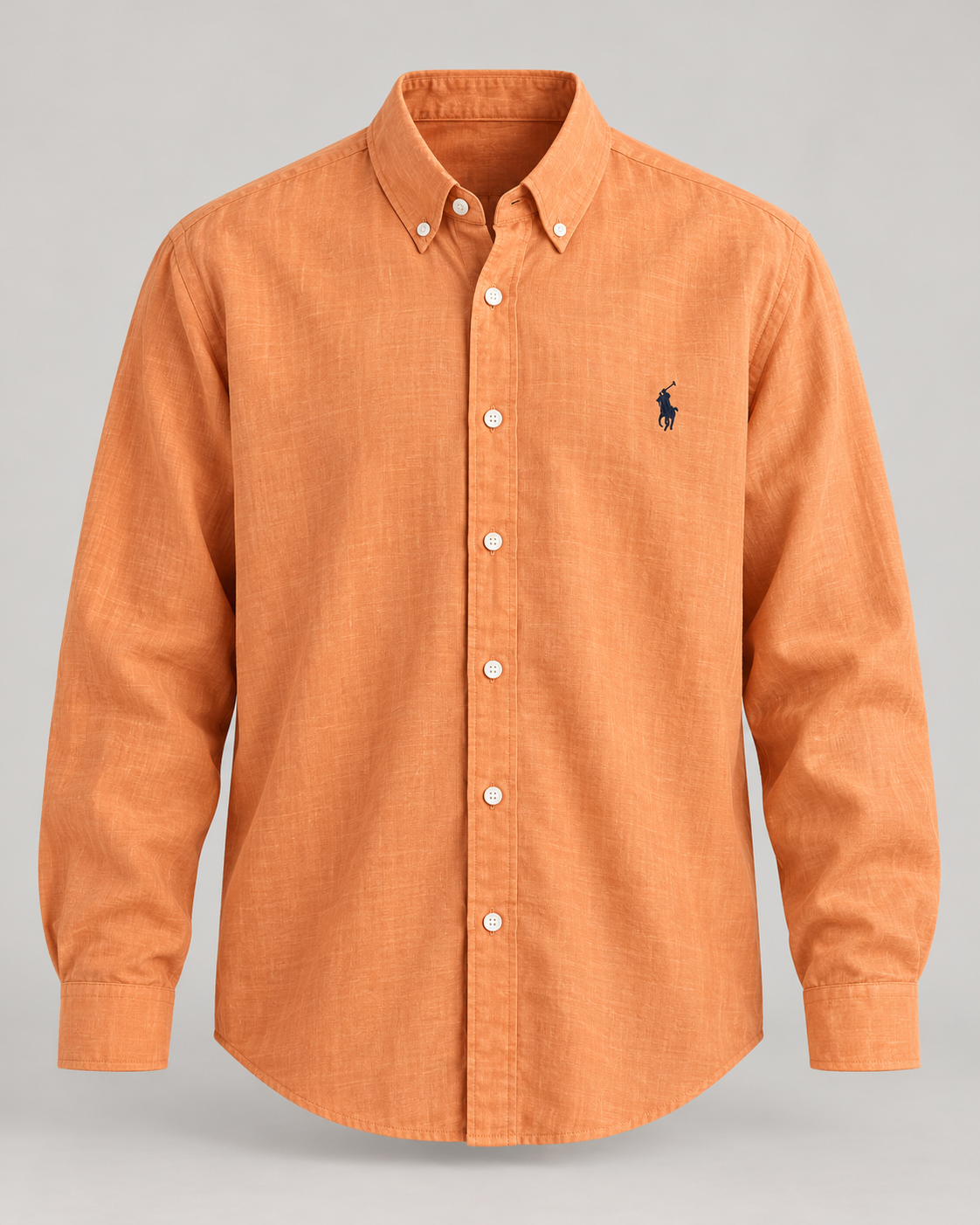 Apricot lyocell linen boxy shirt — product view