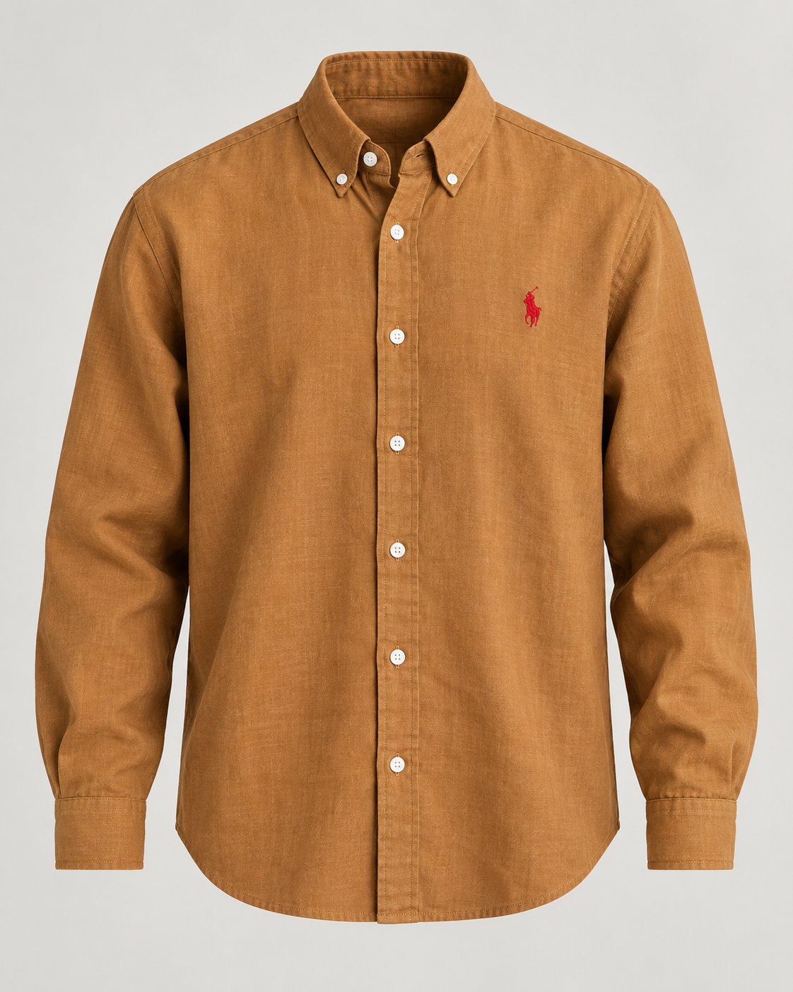 Golden Tan lyocell linen boxy shirt — product view