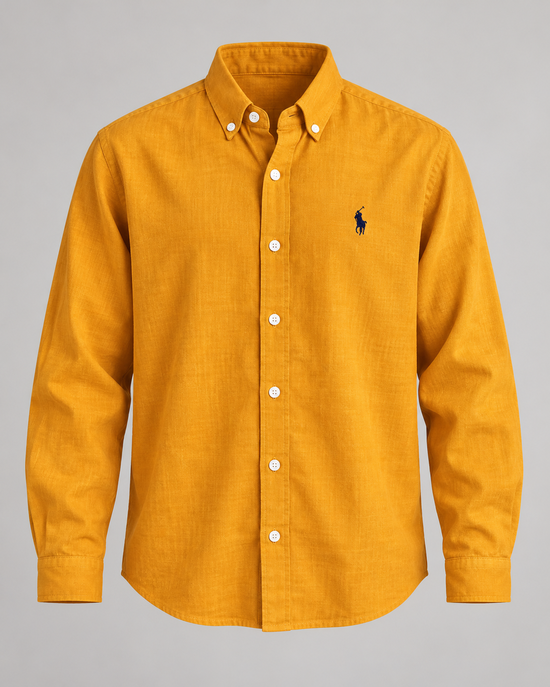 Mustard Yellow lyocell linen boxy shirt — product view