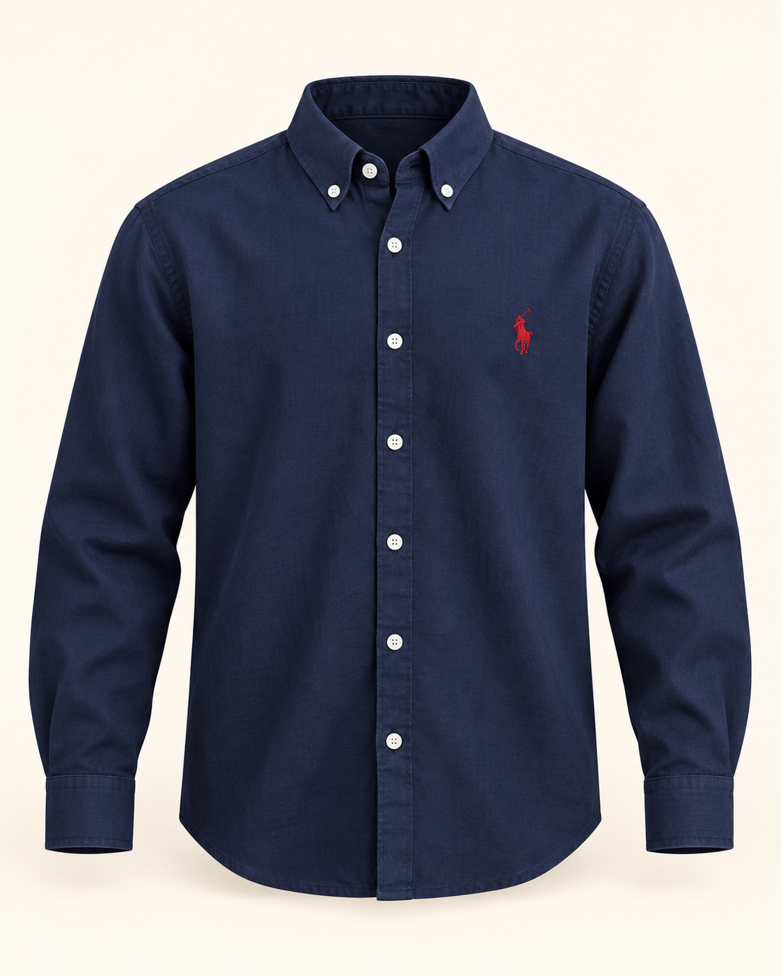 Navy Blue lyocell linen boxy-fit shirt — product view