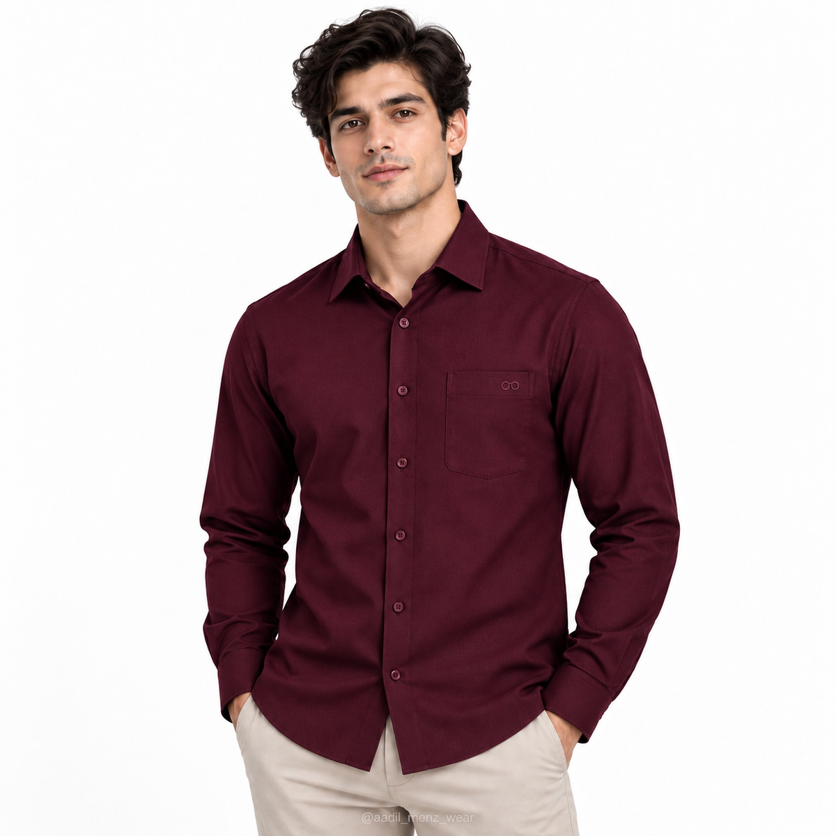 Premium 100% Cotton Millmade Plain Shirt - Maroon