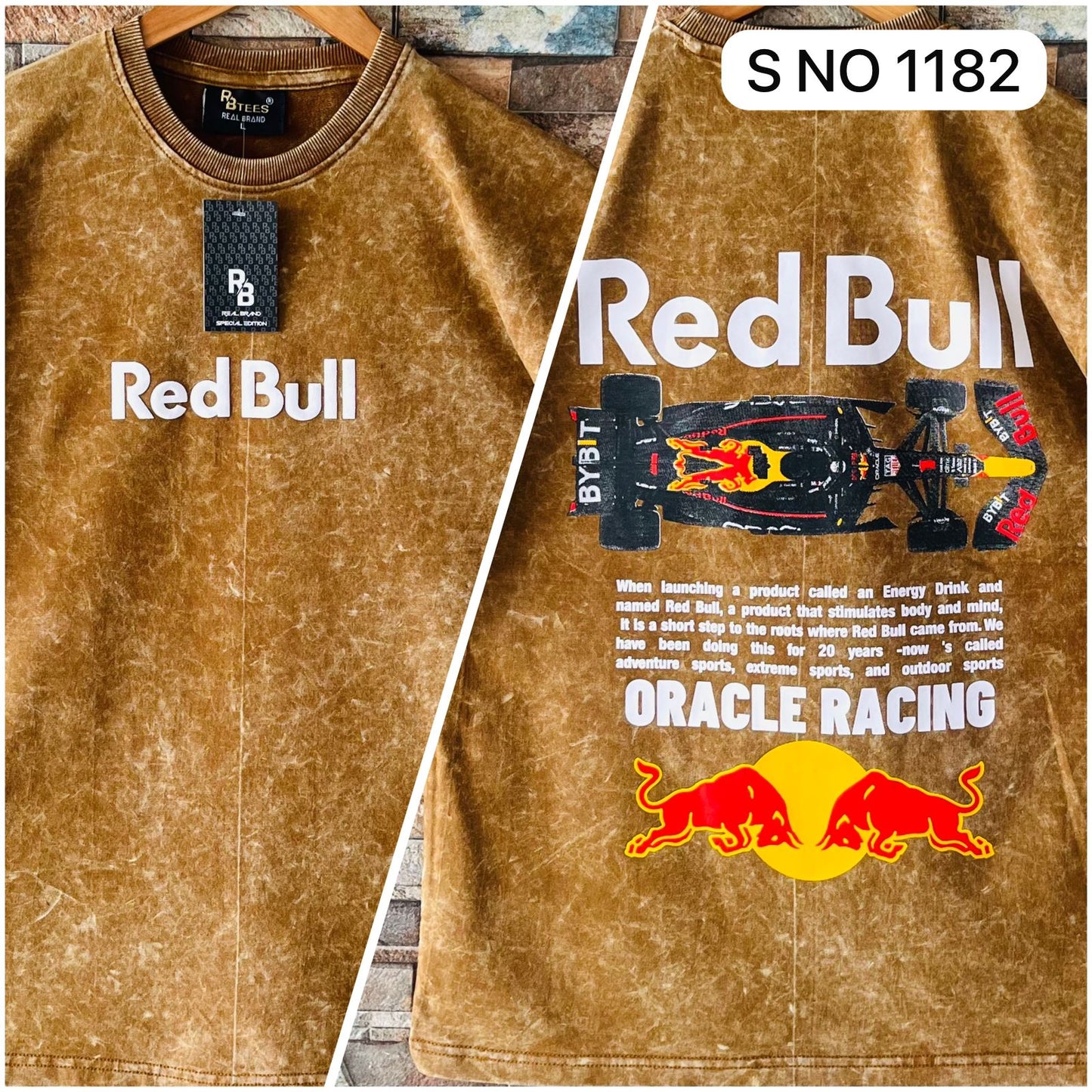 COTTON DOWN SHOULDER RED BULL TSHIRT...