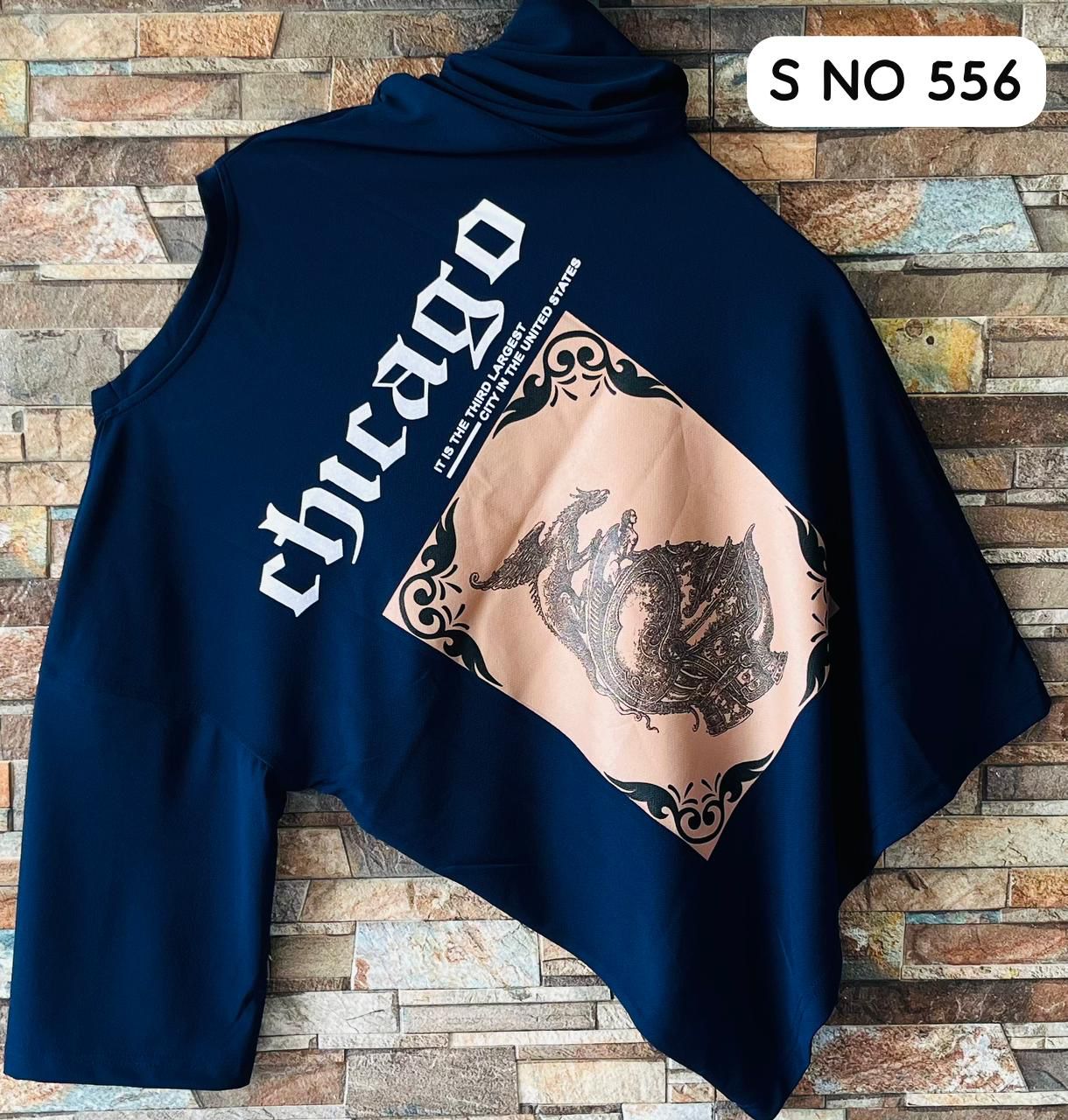 Downshoulder printed T-shirt Chicago