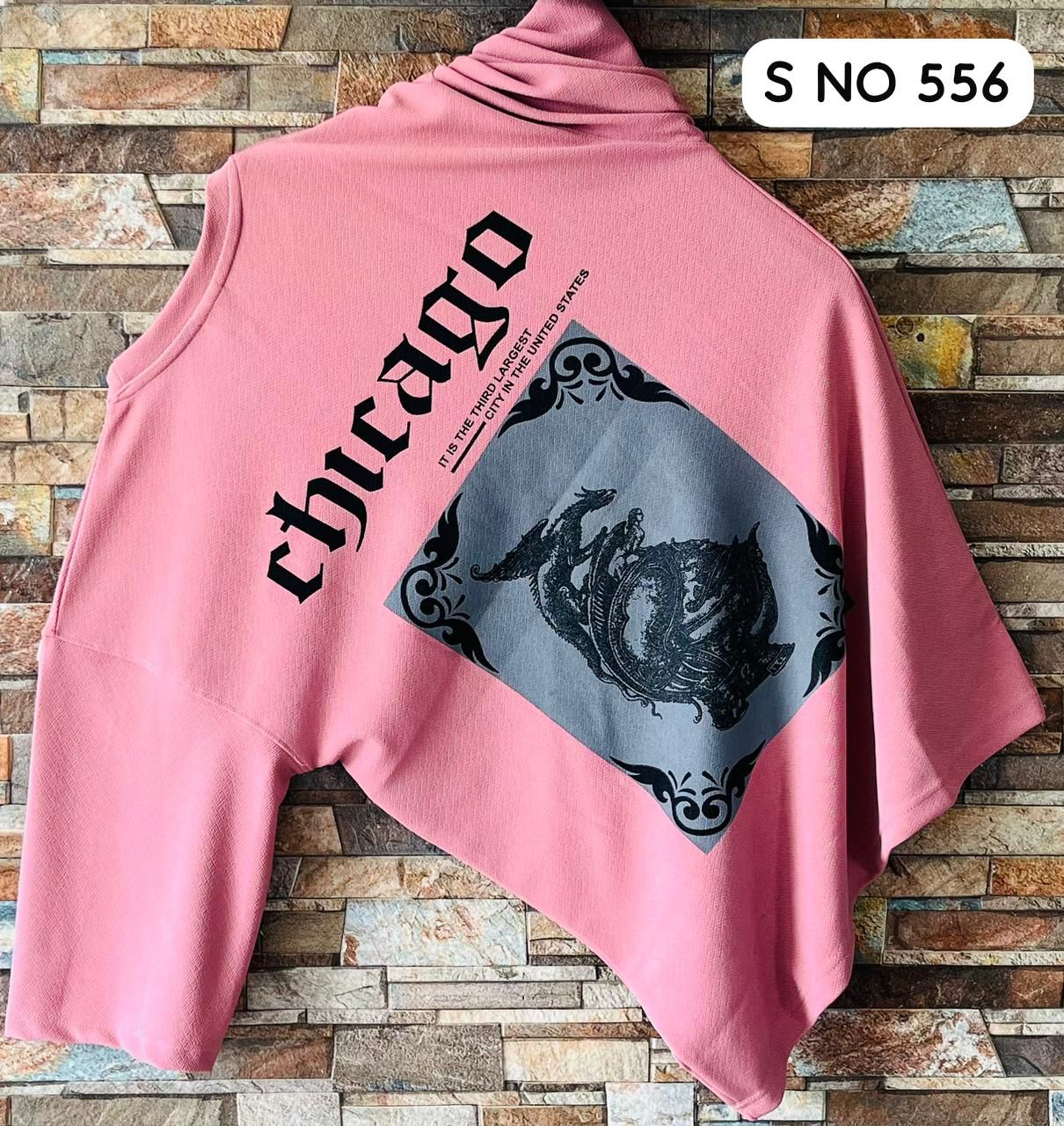 Downshoulder printed T-shirt Chicago