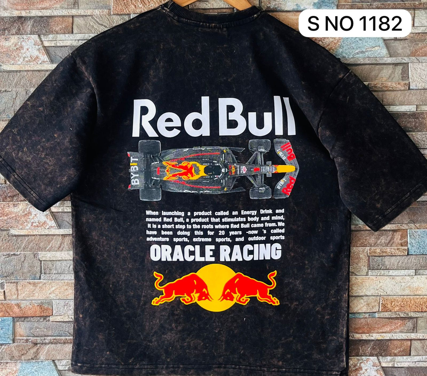 COTTON DOWN SHOULDER RED BULL TSHIRT ...