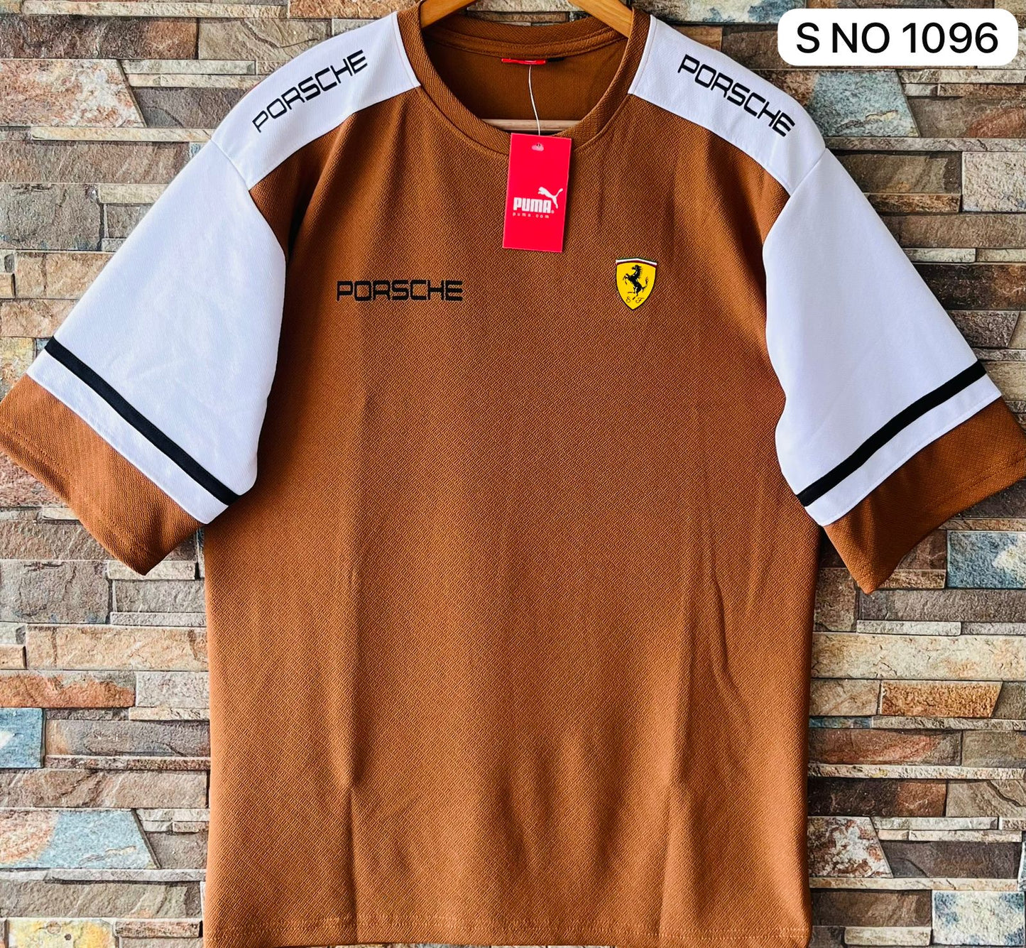 Down shoulder PORSCHE printed Tshirt...