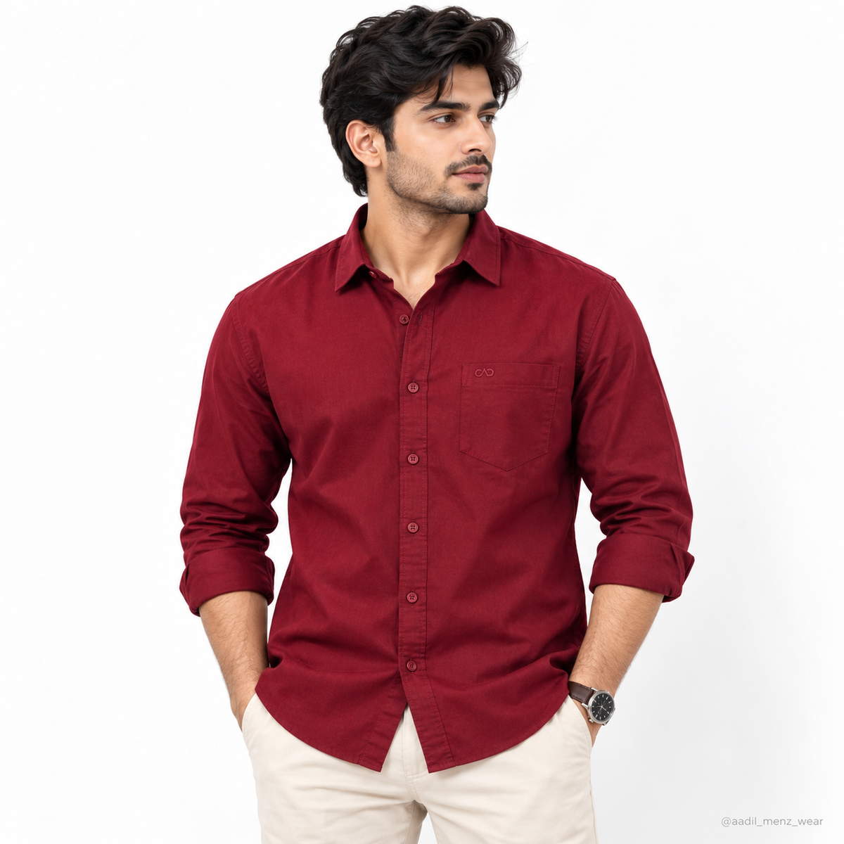 TFO Oxford Plain Mill Finish Shirt - Maroon