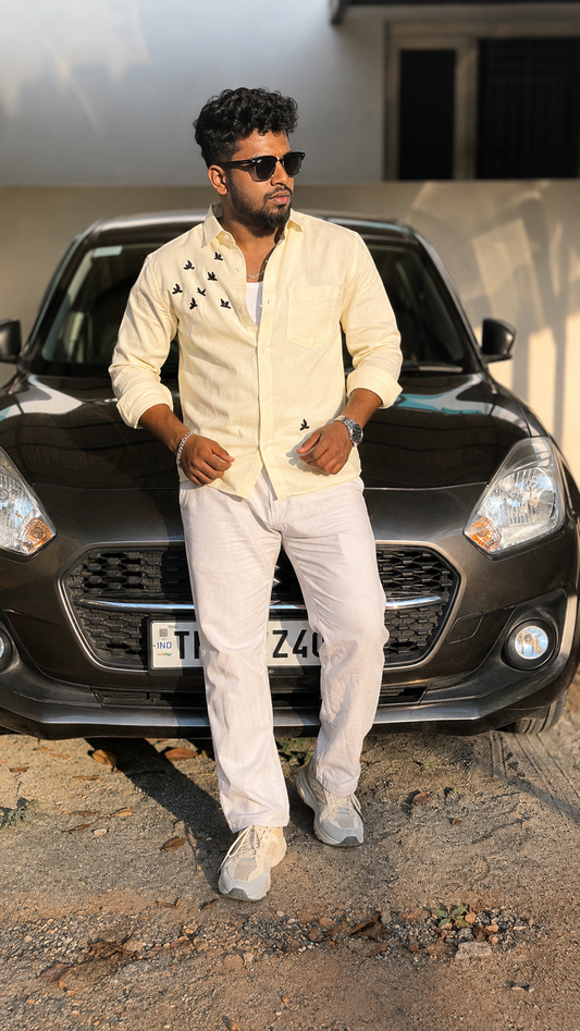 Premium Solid Shirt — Cream Yellow