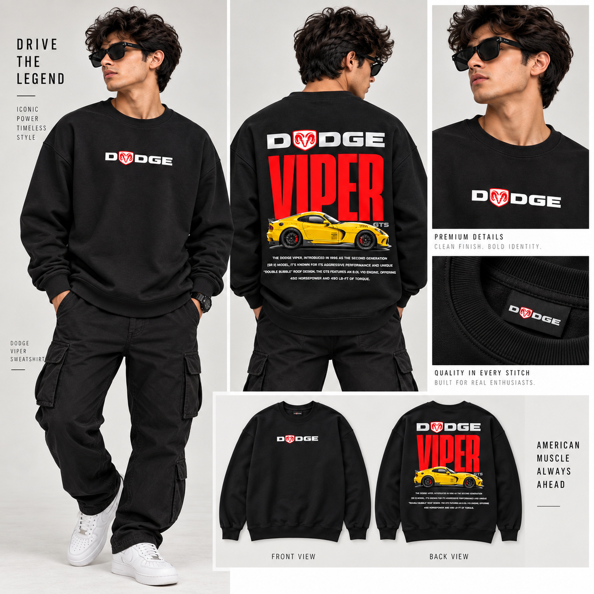 Code 2139 black Viper graphic sweatshirt