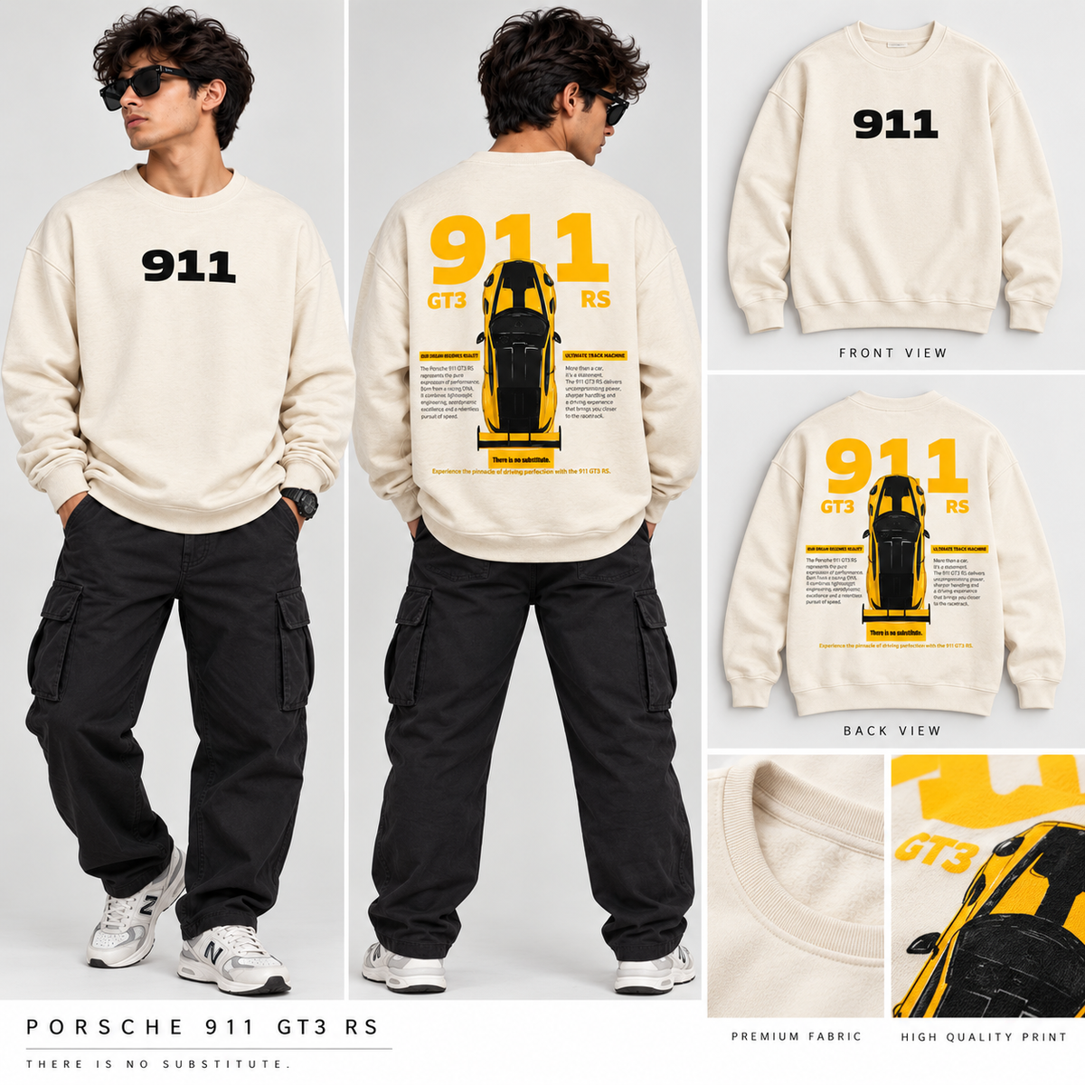 Code 2139 cream 911 graphic sweatshirt