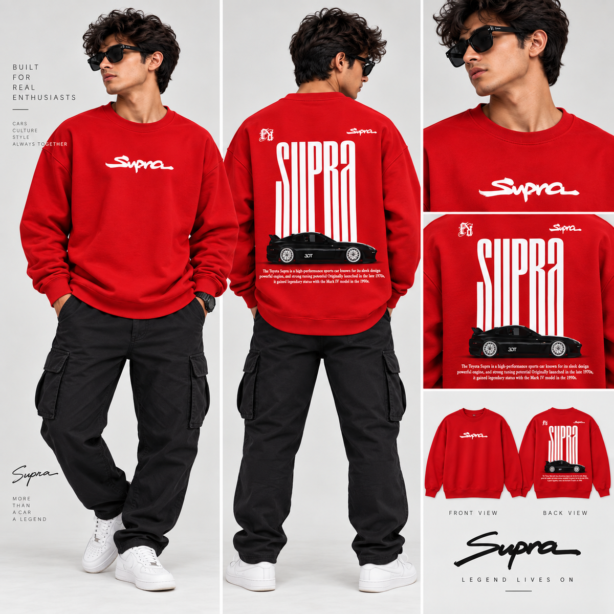 Code 2139 red Supra graphic sweatshirt