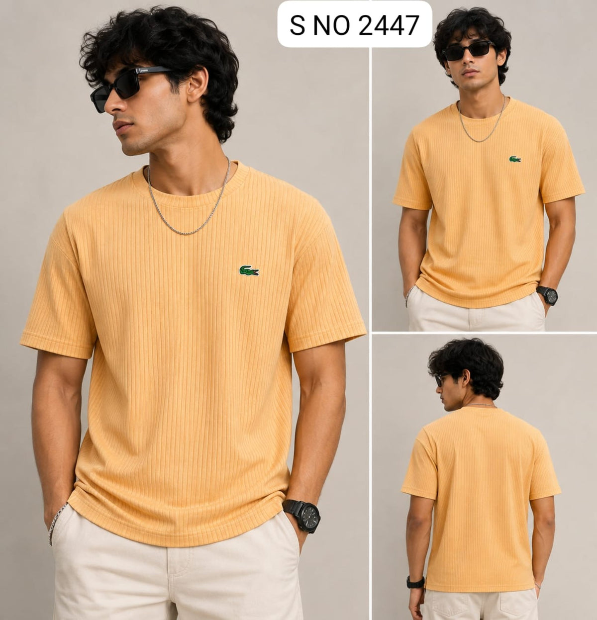 Graph Lycra T-Shirt - Mustard