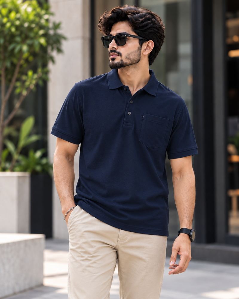Pocket Polo T-Shirt - Navy
