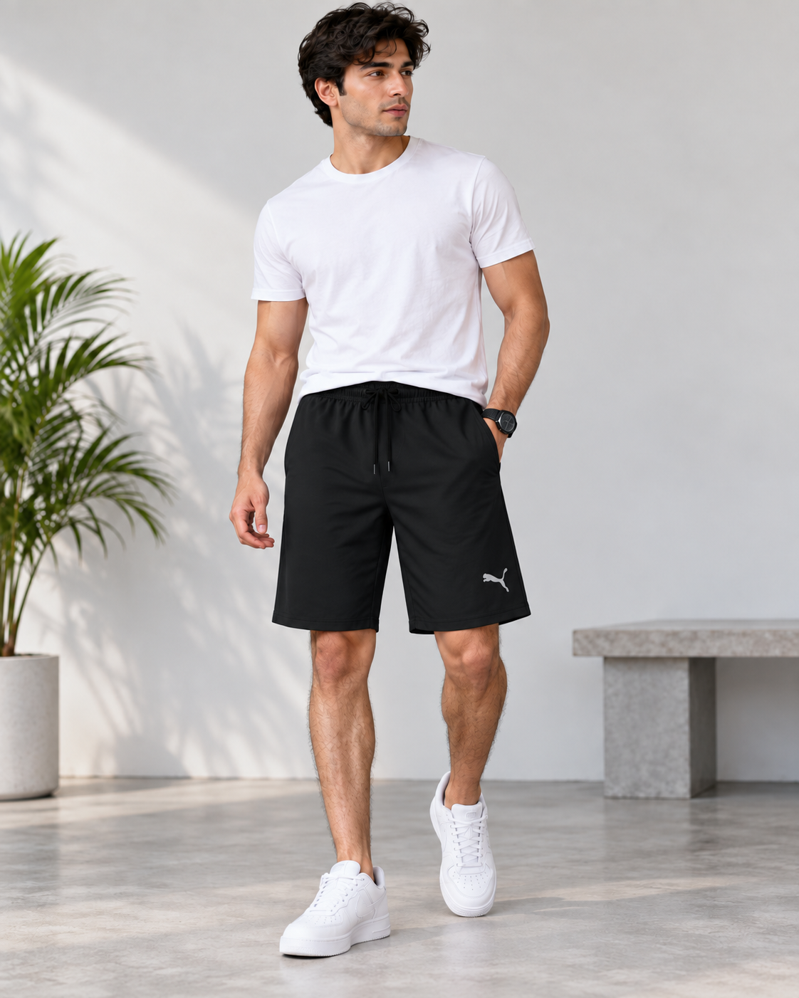 Jet black 4 way shorts code 381