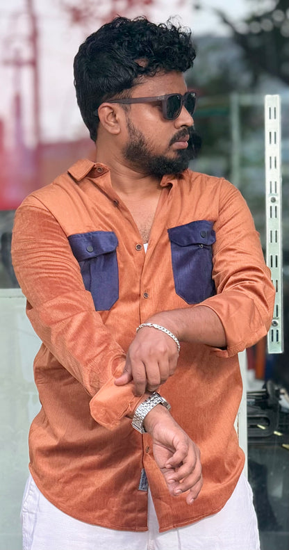 Men's Shirt — Rust Orange