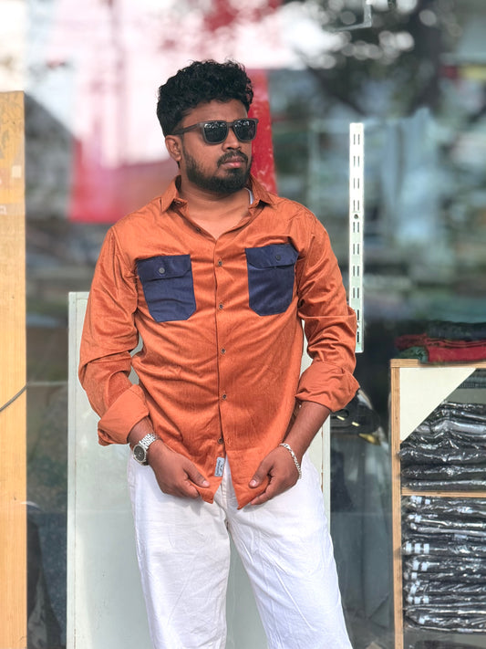 Men's Shirt — Rust Orange