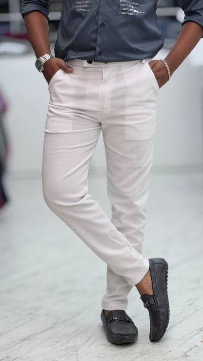 Double Button Pant White