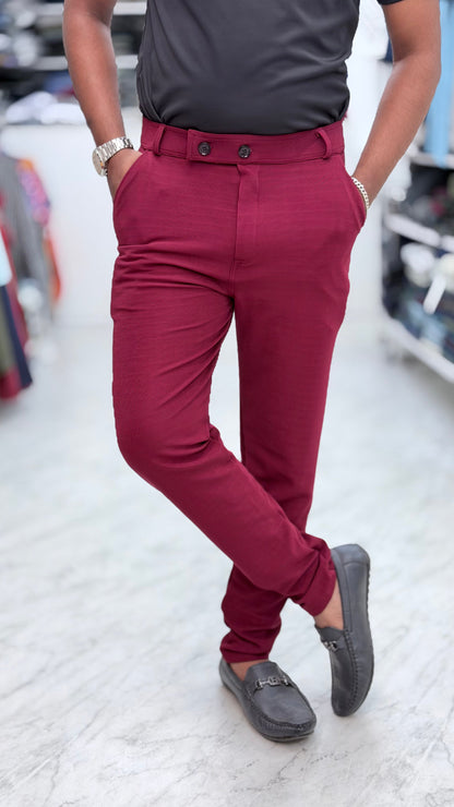 Double Button Pant Red