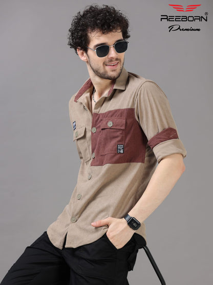 Double pocket printed shirt