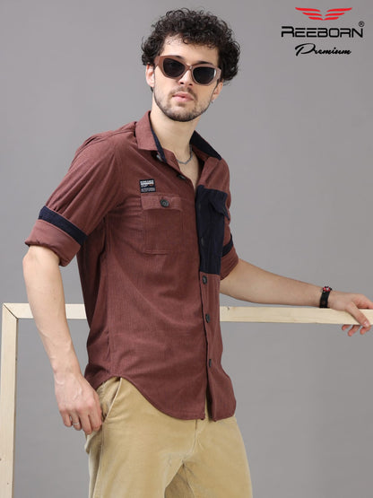 Double pocket printed shirt