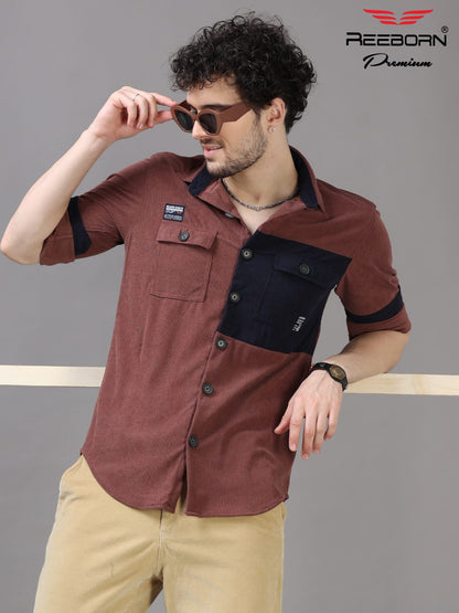 Double pocket printed shirt