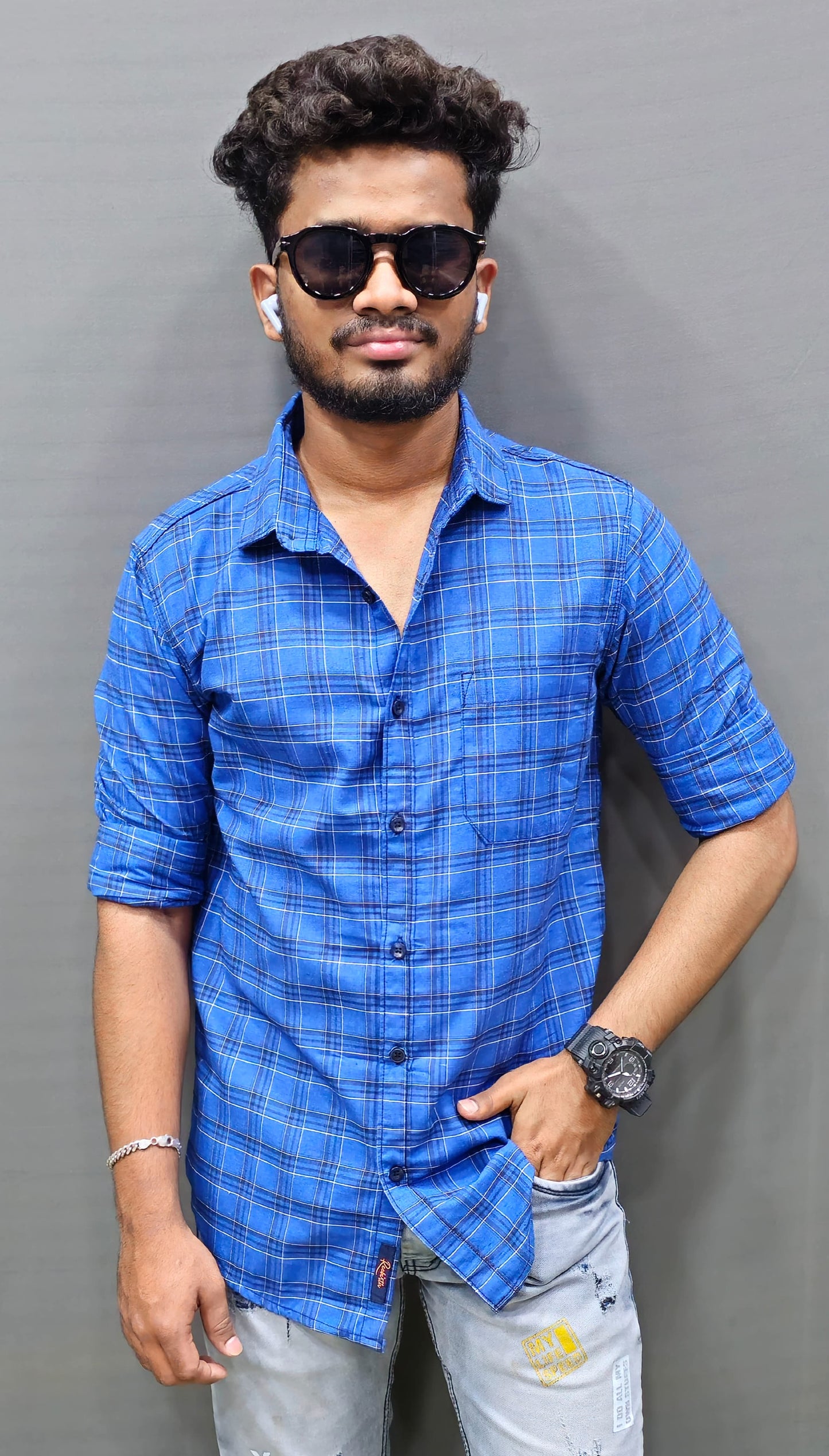 Cotton checked shirt