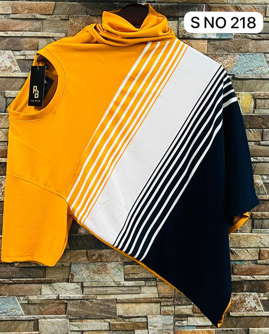 Trendy half sleeve strips T-shirt..