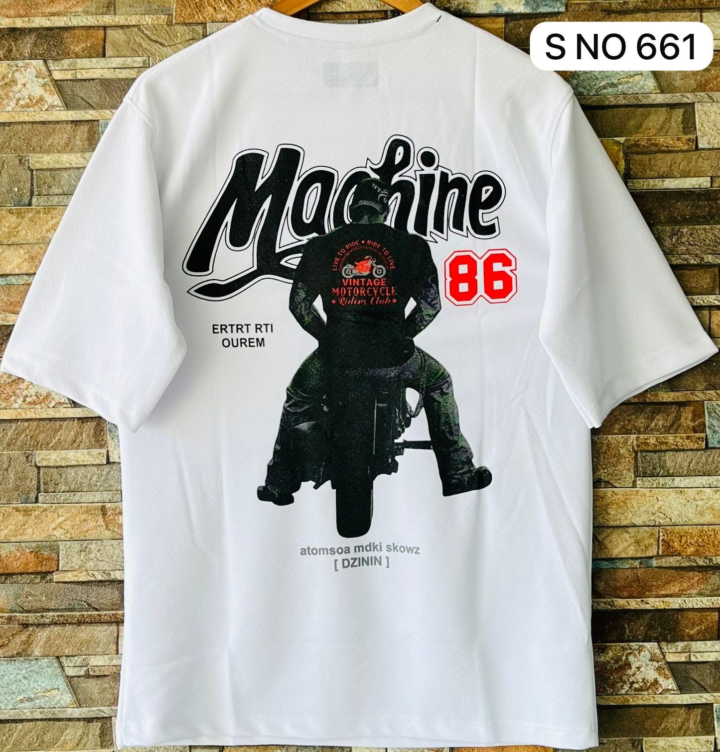 Down shoulder Machine Tshirt