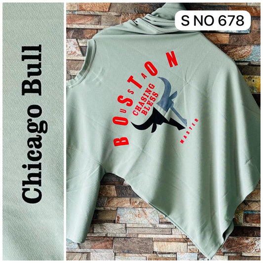 Drop shoulder bull printed Tshirt