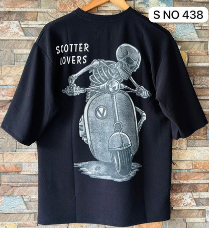 Down shoulder scooter lover Tshirt