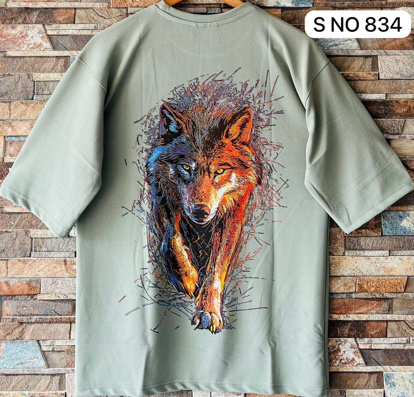 Wolf Drop Shoulder T-shirt..