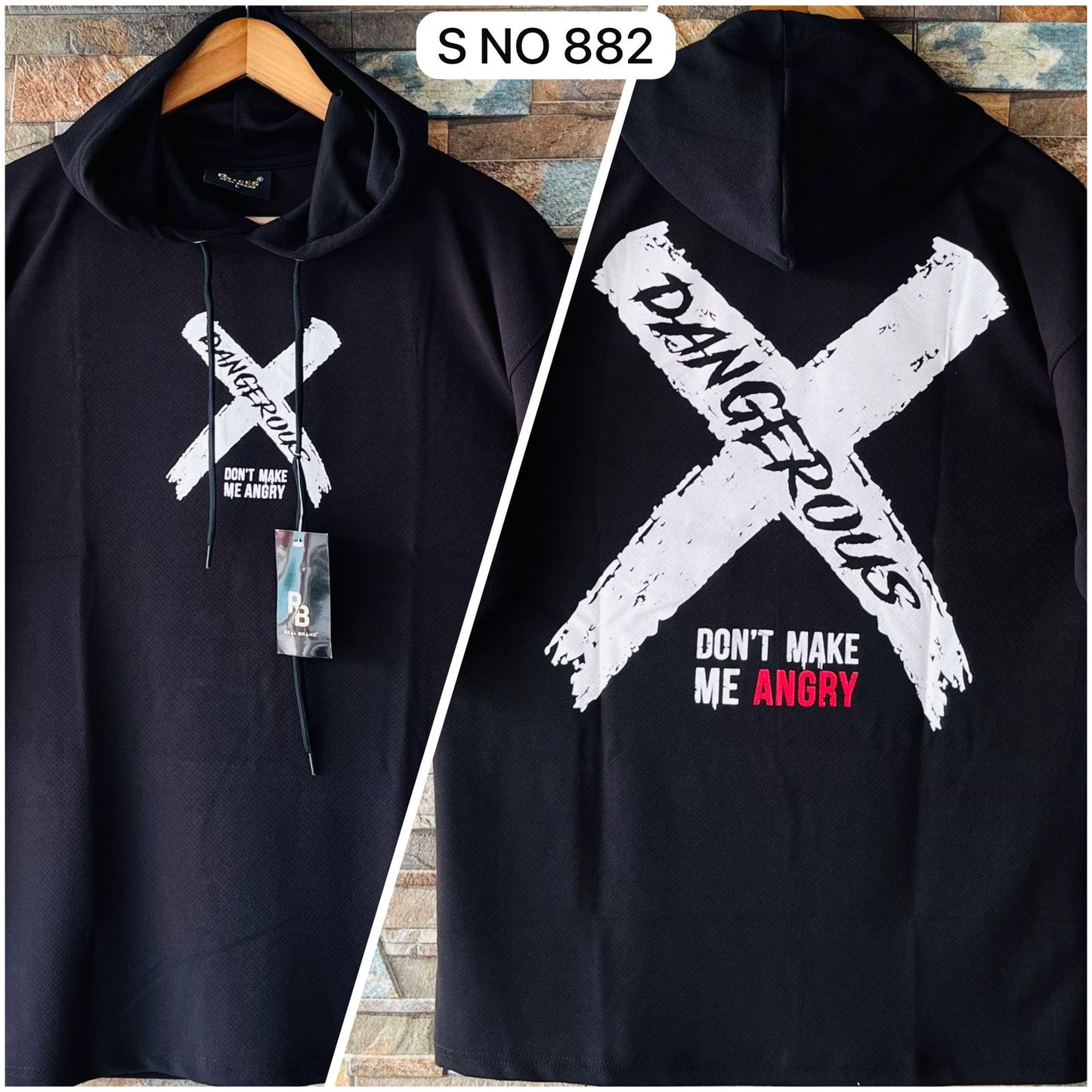 Dangerous Drop shoulder Hoodie T-shirt..