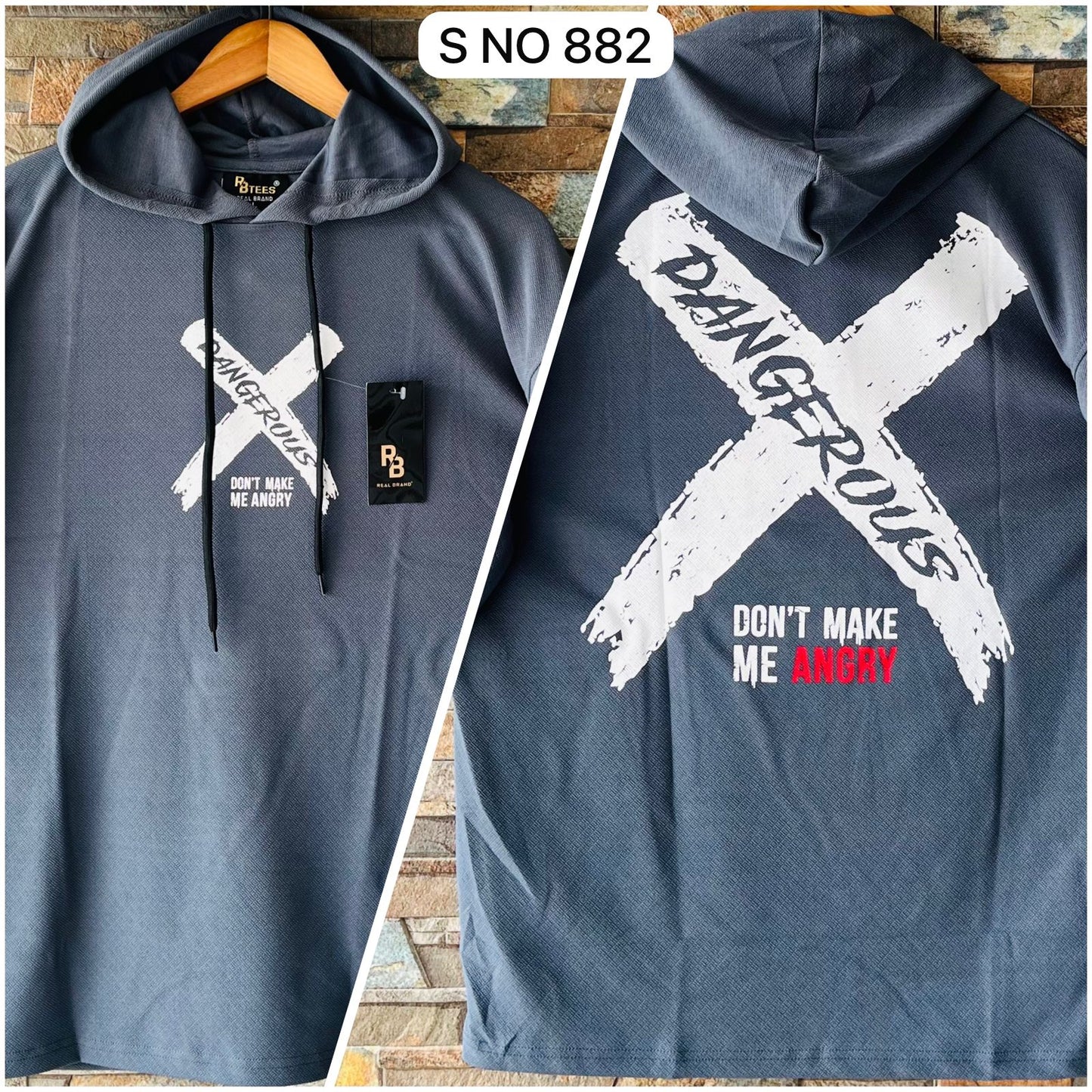 Dangerous Drop shoulder Hoodie T-shirt..