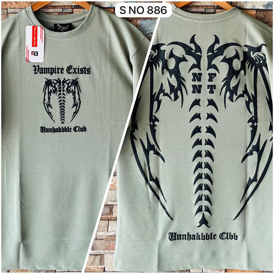 Down shoulder NF NT Printed Tshirt