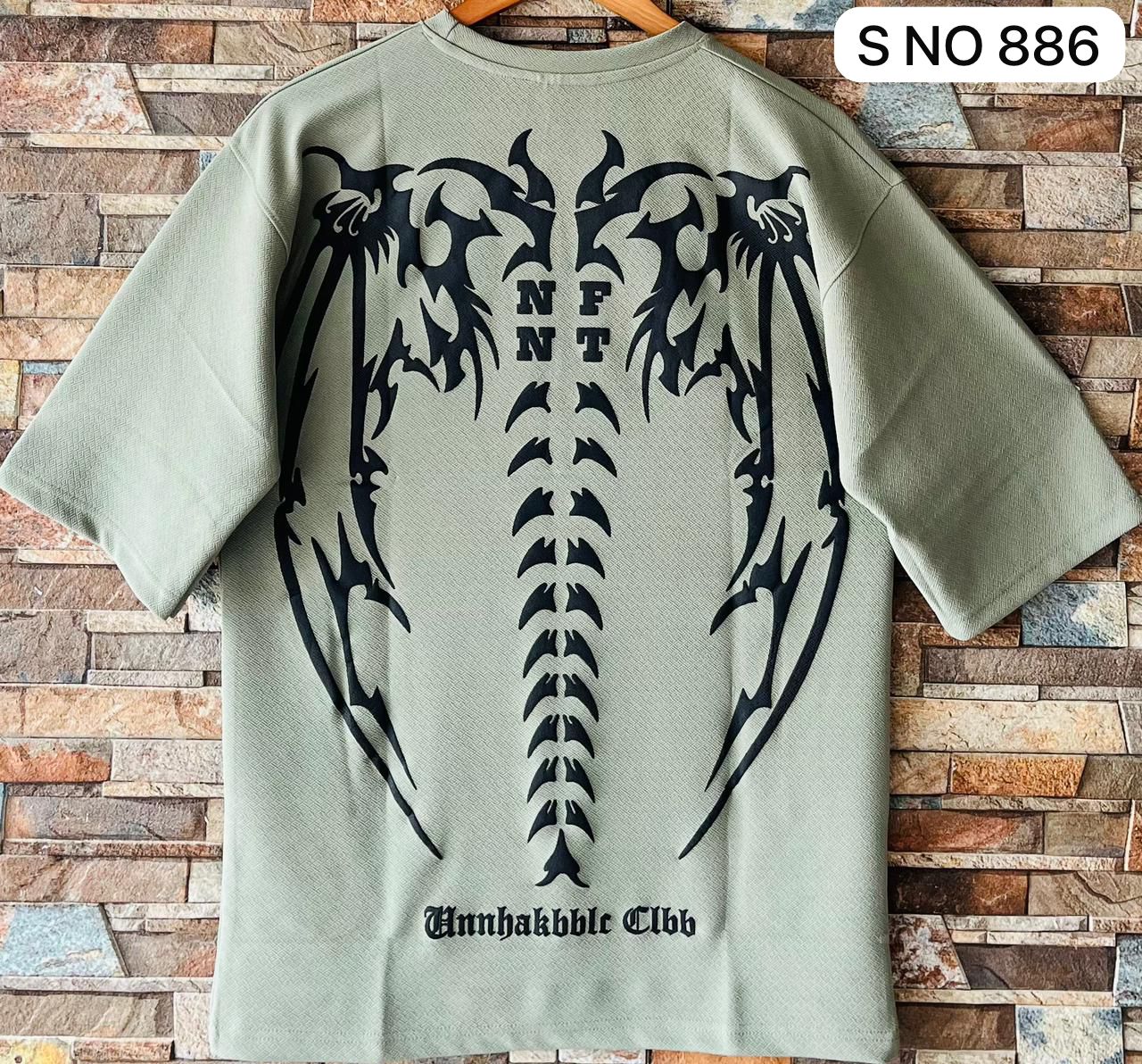 Down shoulder NF NT Printed Tshirt