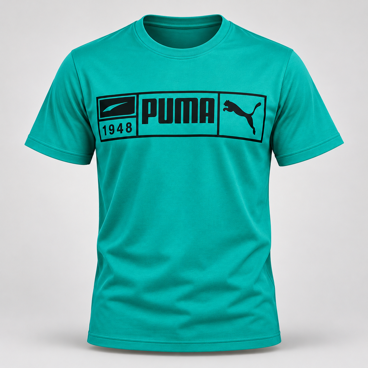 Graphic Round Neck T-Shirt - Green - 3D product front, without supplier labels or tags