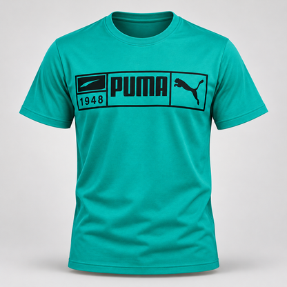 Graphic Round Neck T-Shirt - Green - 3D product front, without supplier labels or tags
