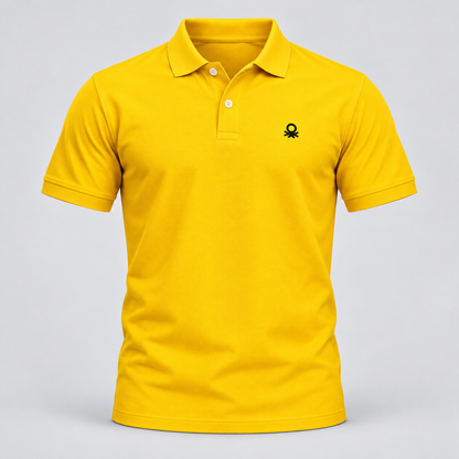 Polo T-Shirt - Yellow - 3D product front, without supplier labels or tags
